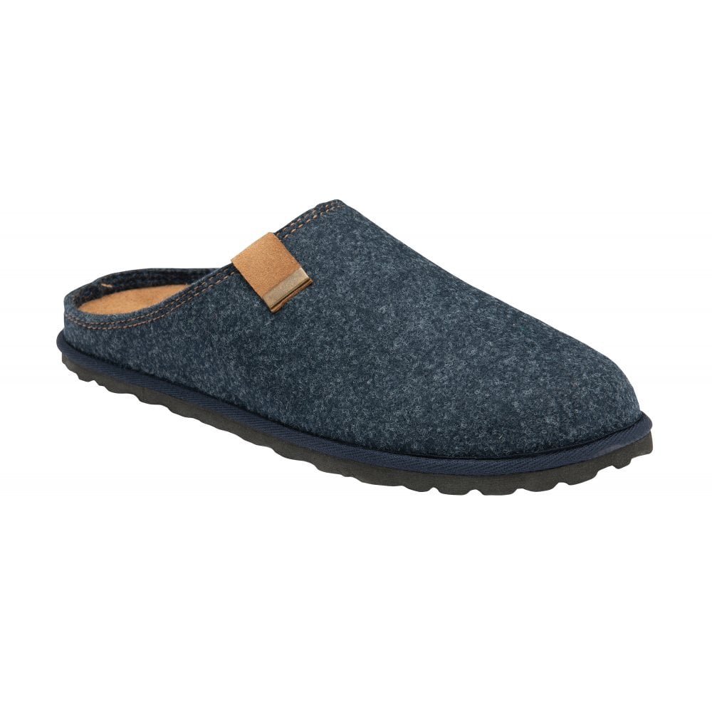 Lotus UMH034 Sidney Textile Mule Grey or Navy Slippers