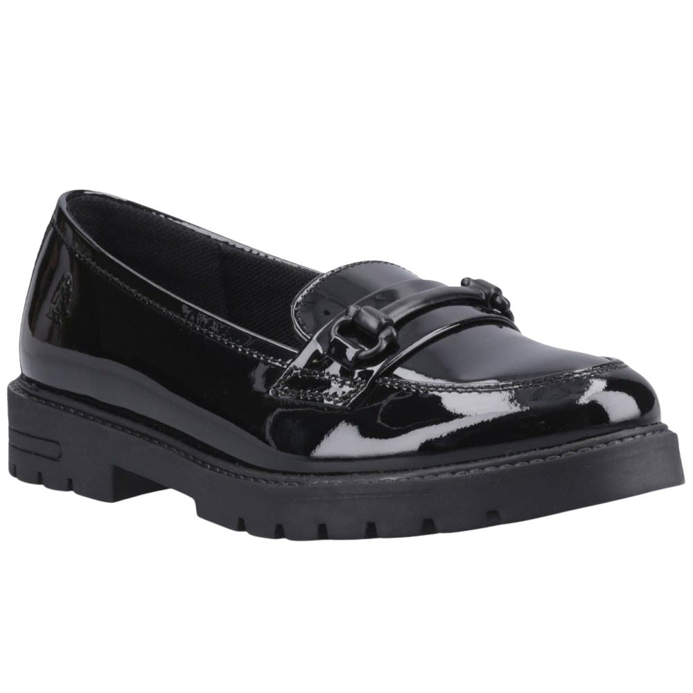 Hush Puppies Hazel Snaffle Black Patent SNR School Shoes