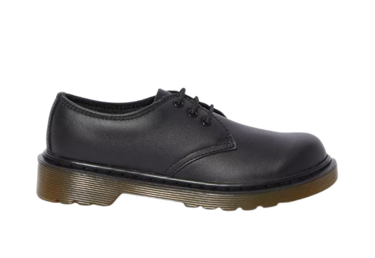 Boys Kids Dr Martens Everley Black Lace Up Soft Leather School Casual Shoes