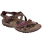 Ladies Skechers Reggae Slim Vacay Chocolate Memory Foam Strap Sandals 40955/CHOC