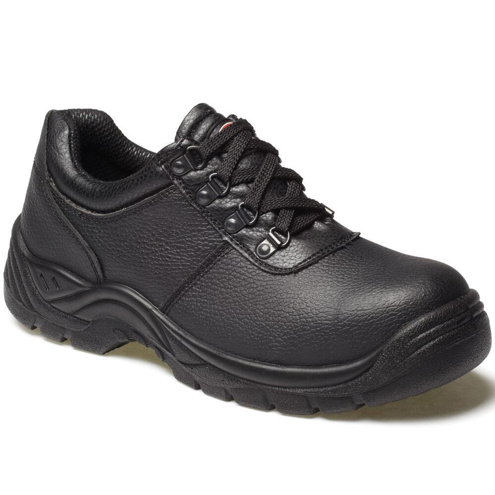 Mens Dickies Clifton Safety Work Shoes Black Leather FA13310