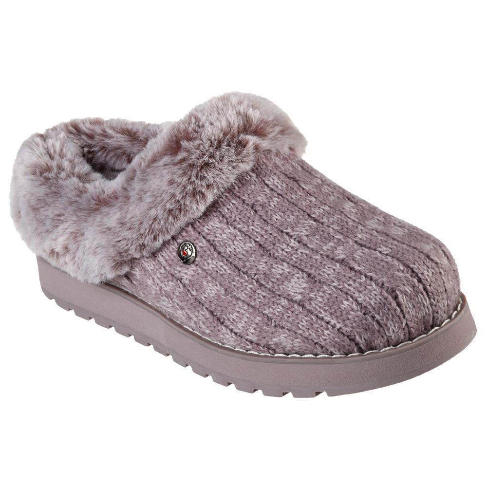 Ladies Skechers Keepsakes Ice Angel Mauve Faux Fur Wedge Slippers 31204/MVE