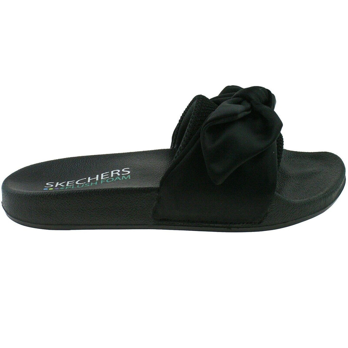 Ladies Skechers Pop Ups Lovely Bow Black Slip On Slider Sandals 119064/BBK