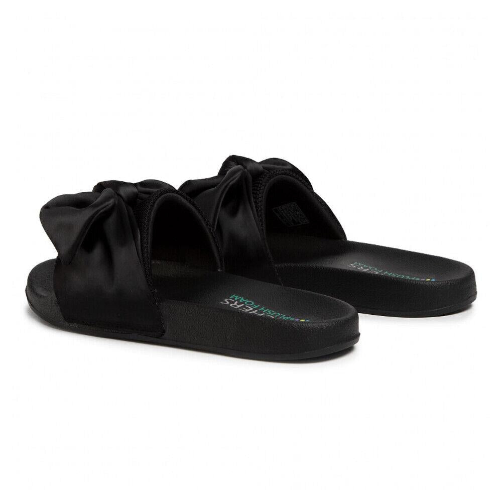 Ladies Skechers Pop Ups Lovely Bow Black Slip On Slider Sandals 119064/BBK