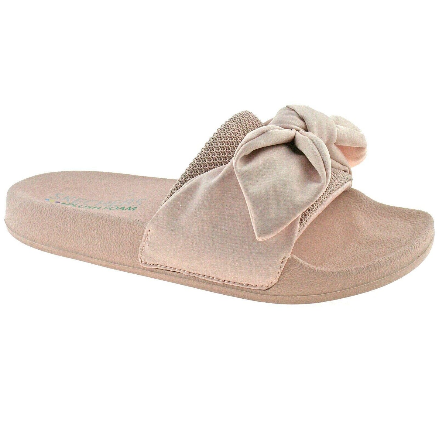 Ladies Skechers Pop Ups Lovely Bow Blush Slip On Slider Sandals 119064/BLSH