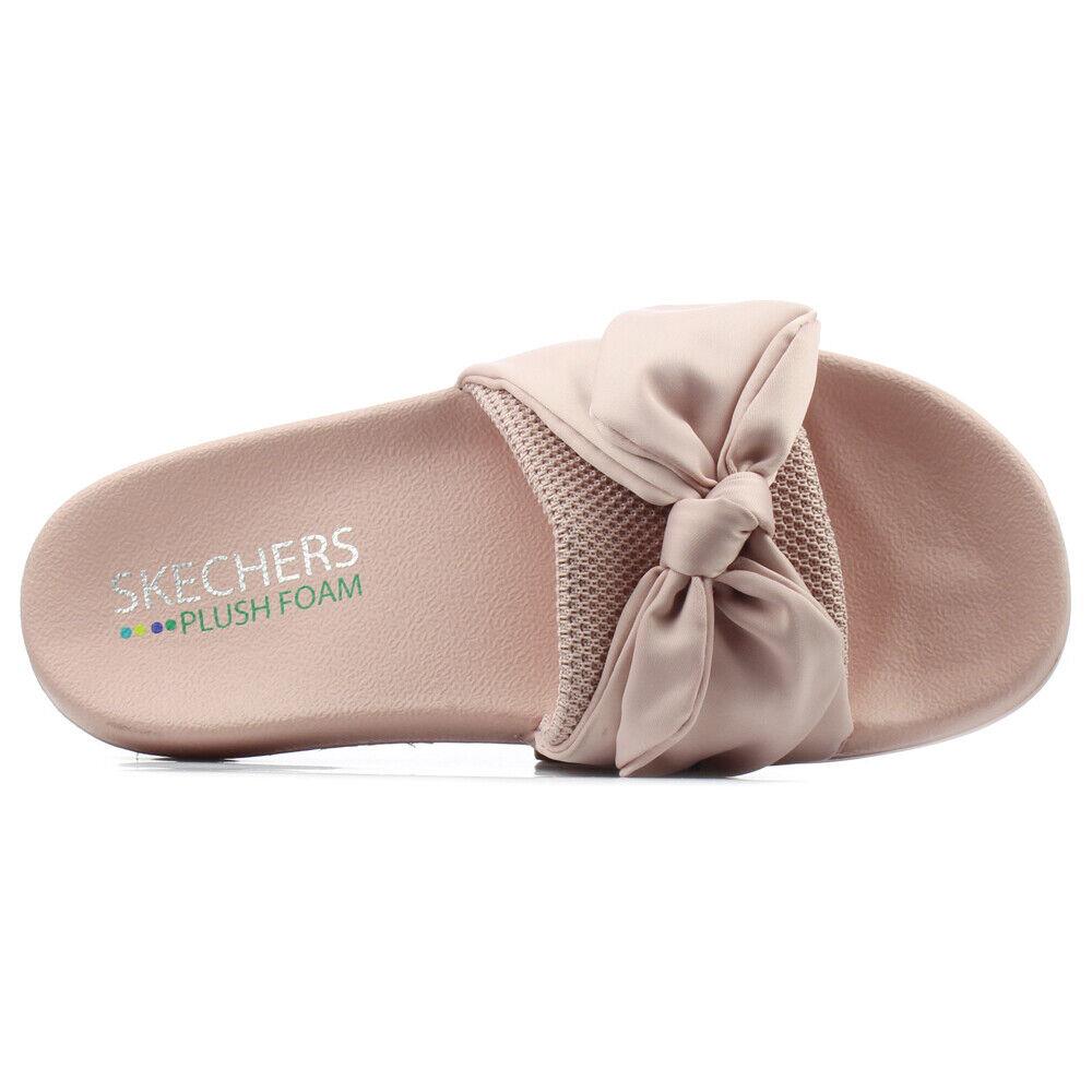 Ladies Skechers Pop Ups Lovely Bow Blush Slip On Slider Sandals 119064/BLSH