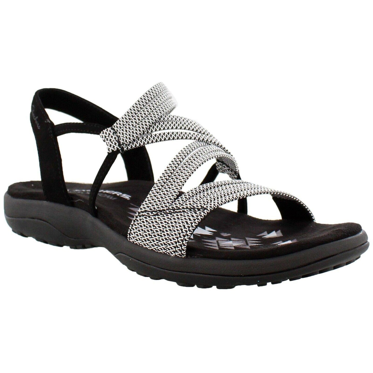 Ladies Skechers Reggae Slim Skech Appeal Black/White Sling Back Sandals 41180BKW