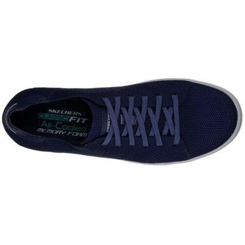 Mens Skechers Alven Moneco Navy Blue Memory Foam Lace Up Shoes 65221/NVY