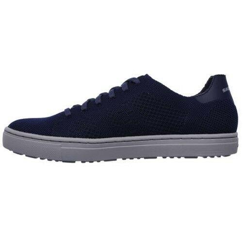 Mens Skechers Alven Moneco Navy Blue Memory Foam Lace Up Shoes 65221/NVY