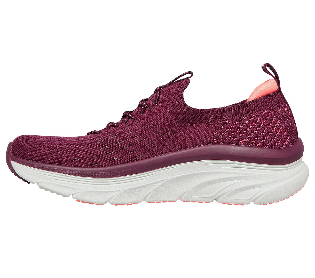 Skechers Ladies D’Lux Walker Star Stunner Plum Trainers Vegan Shoes 149356/PLUM