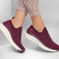 Skechers Ladies D’Lux Walker Star Stunner Plum Trainers Vegan Shoes 149356/PLUM