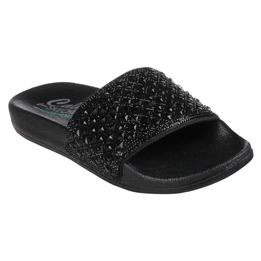 Skechers Ladies Pop Up Slide By Black Slip On Vegan Slider Sandals 119319/BBK
