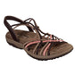 Skechers Ladies Reggae Slim Spliced Chocolate Strap Slip On Sandals 41062/CHMT