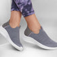Skechers Ladies Ultra Flex 3.0 Smooth Step Grey Vegan Slip In Shoes