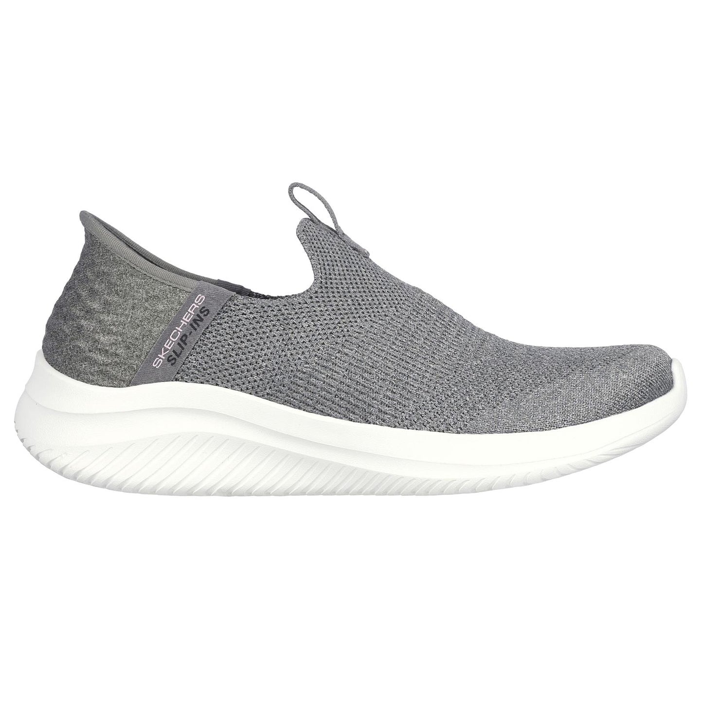 Skechers Ladies Ultra Flex 3.0 Smooth Step Grey Vegan Slip In Shoes