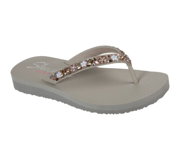 Skechers Meditation Daisy Garden Taupe Multi Vegan Flip Flop Sandals 119153/TPMT