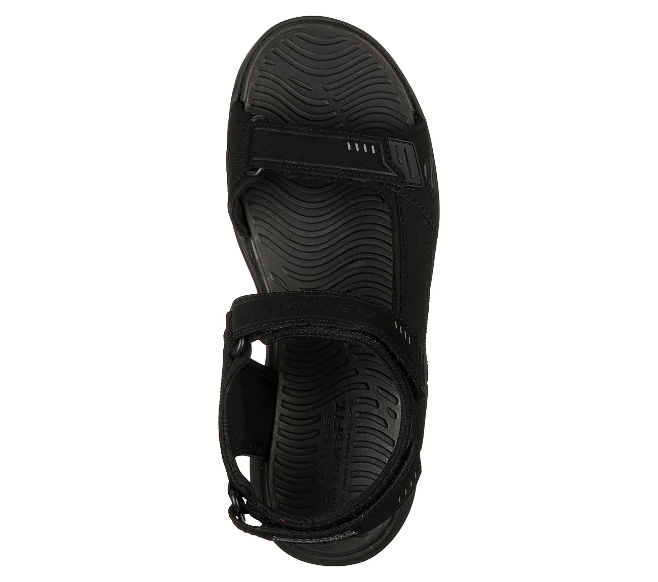 Skechers Relone Senco Black Memory Foam Adjustable Sports Sandals 66067/BBK