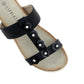 Ladies Cipriata Black Shimmer Diamante Flower Mule Sandals L522A
