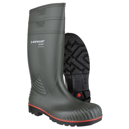 Dunlop Acifort Steel Toe Safety Wellies Size UK 6 - 13 Mens PVC Green W138E