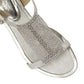Ladies Lotus Agnetha Silver Diamante Flat Sandals Buckle Fastening Shoes