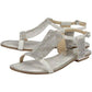 Ladies Lotus Agnetha Silver Diamante Flat Sandals Buckle Fastening Shoes