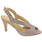 Ladies Lotus Endive Pink Shimmer Cross Strap Peep Toe Sling Back Shoes