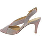 Ladies Lotus Endive Pink Shimmer Cross Strap Peep Toe Sling Back Shoes