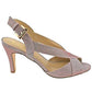 Ladies Lotus Endive Pink Shimmer Cross Strap Peep Toe Sling Back Shoes