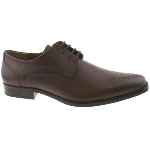 Mens Lotus Birkdale Brown Leather Memory Foam Lace Up Office Smart Shoes