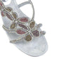 Ladies Lotus Anna Silver Diamante Open Toe Wedge Sandals