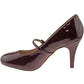 Ladies Lotus Serenoa Bordo Patent Shoes Mary Jane Vintage Retro Heels 50321BR