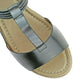 Ladies Lotus Kiera Pewter Metallic Open Toe Wedge Sandals ULP005