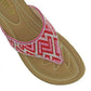 LADIES LOTUS PATTI FUCHSIA DIAMANTE SHIMMER THONG TOE POST FLAT SANDALS ULP009