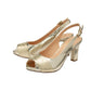 Lotus Ladies Stellar Gold Metallic Sling Back Peep Toe Dress Occasion Shoe