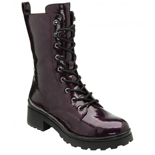 Lotus Ladies Delaney Purple Patent Mid-Calf Boots