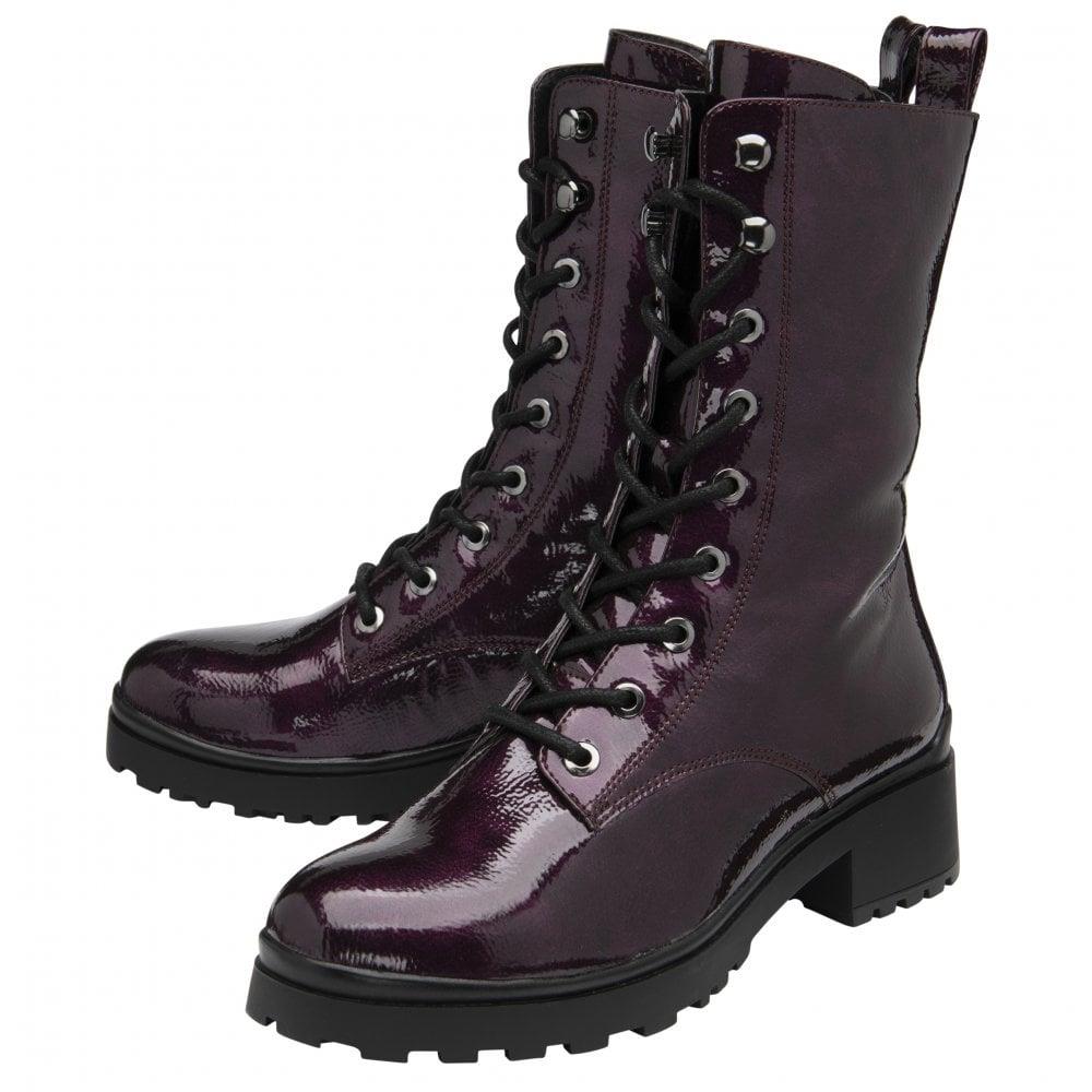 Lotus Ladies Delaney Purple Patent Mid-Calf Boots