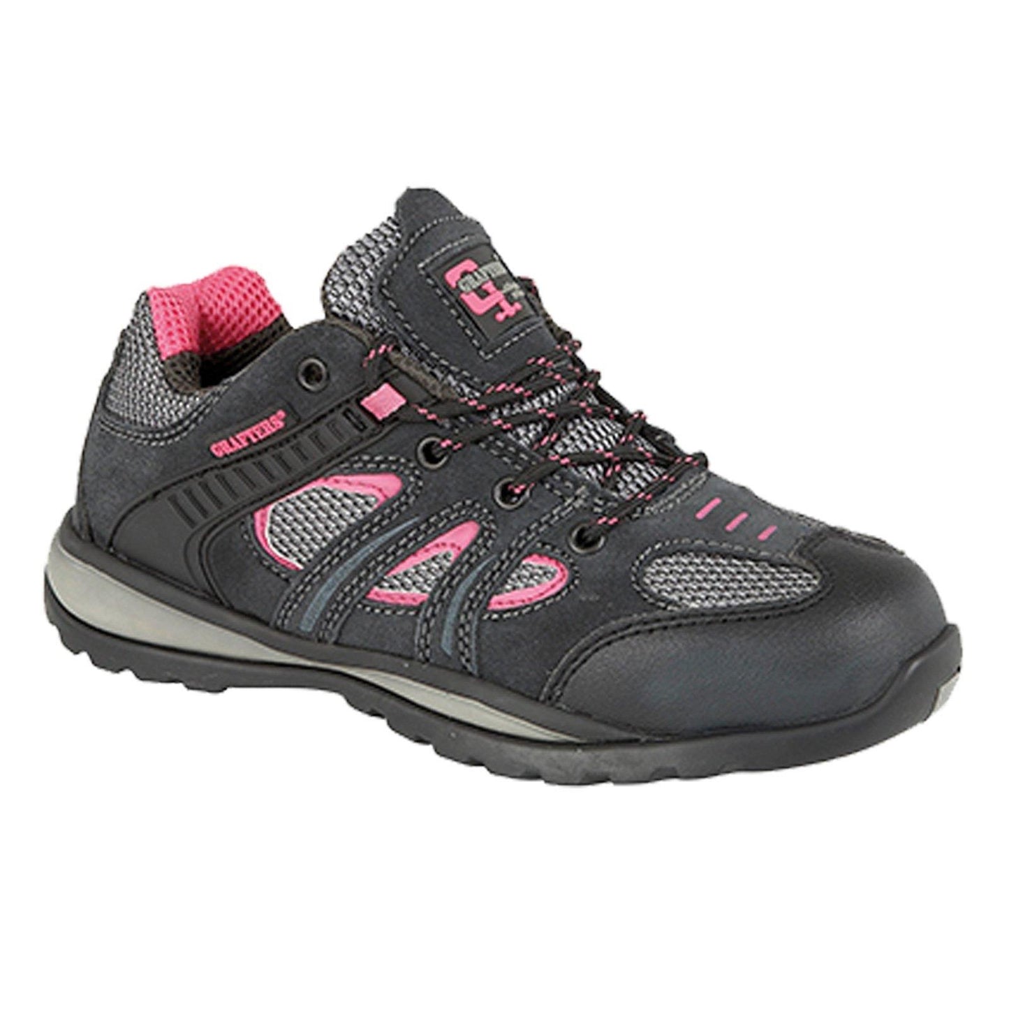 Ladies Grafters Safety Trainer Work Shoes Grey/pink Suede Size