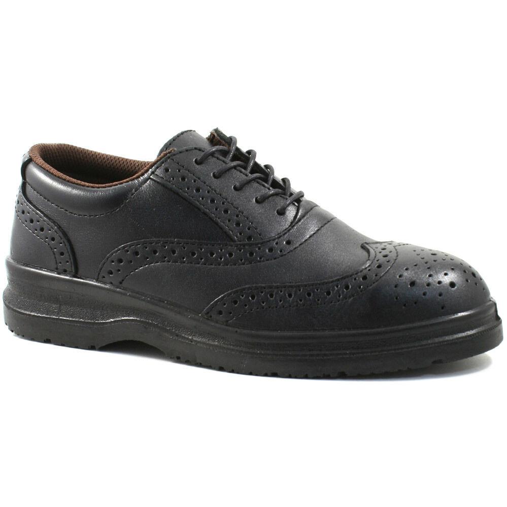 Mens Grafters Leather Safety Shoes Size Uk 6 - 12 Brogue Black Work M776A
