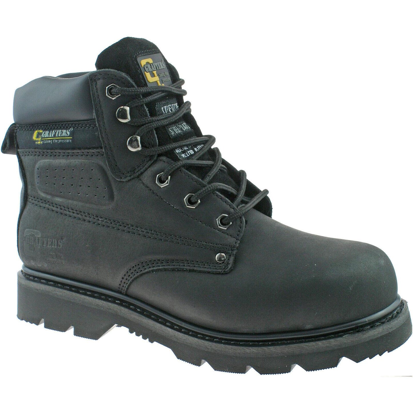 Grafters Steel Toe Safety Work Boots Black Brown Honey M538