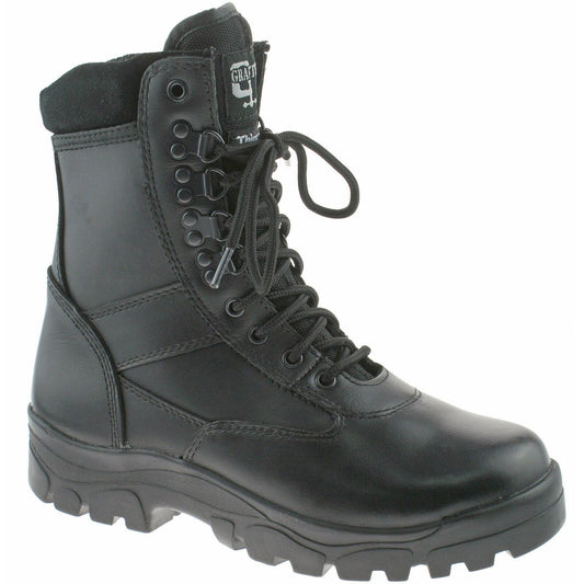 Mens Grafters Combat Cadet Boots Tactical Black Leather M671A