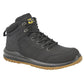 Grafters Black Lightweight Slip Resistant Lace Up Nubuck Safety Boots M513A