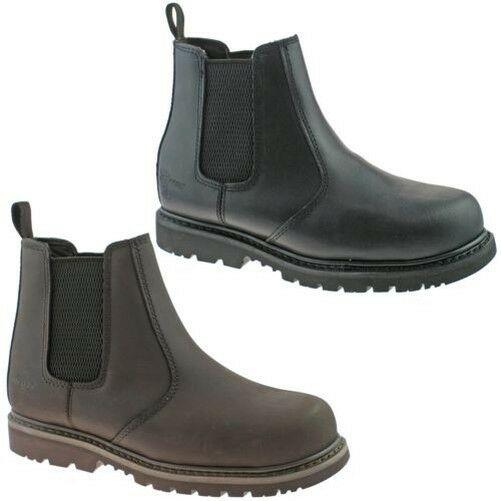Grafters Safety Chelsea Dealer Boots Black Brown M539