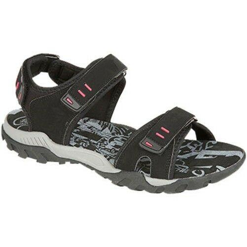 PDQ Women's Adjustable Sports Walking Sandals – Light Grey & Mint, Velcro Strap (UK 5/EU 38)