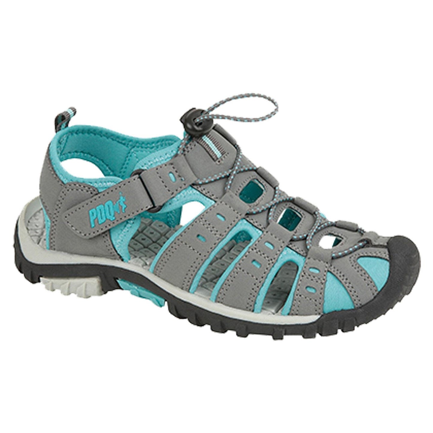 Ladies PDQ Closed Toe Sports Sandals Grey/Jade Walking Adventure L377