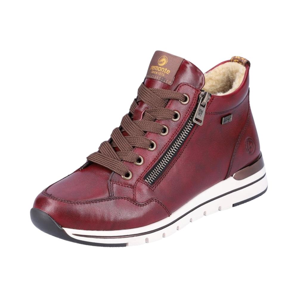 Remonte R6770-35 Burgundy Red Warm Lined Leather Ankle Boots