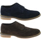 Mens Roamers Brown Navy Brogue Shoes Suede Leather Smart Casual Lace Up M617