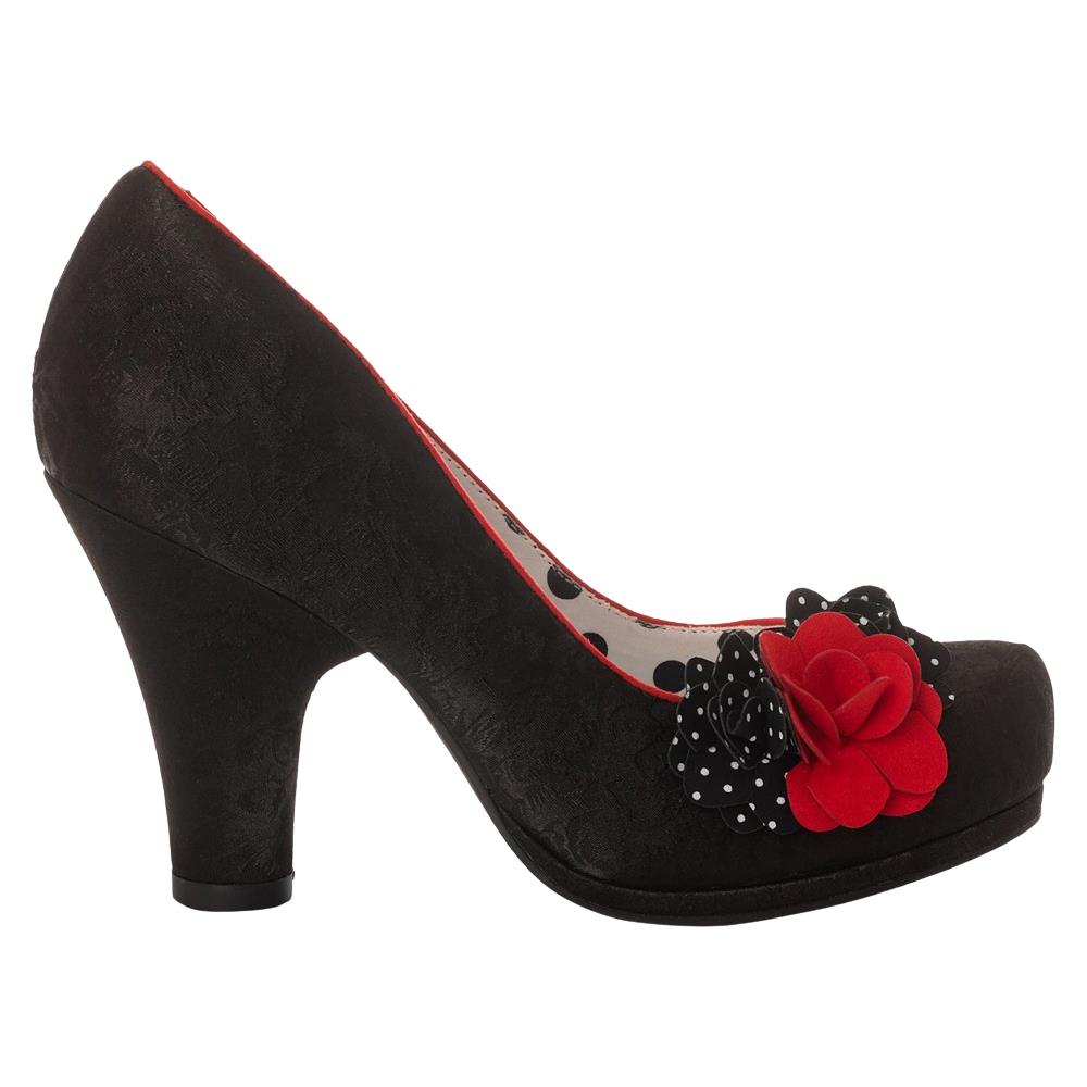 Ruby Shoo Eva Black Red 1950s Vintage Inspired Vegan Shoes