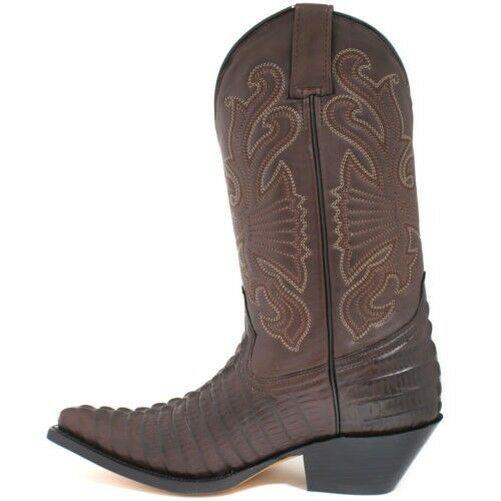 Mens Grinders Carolina Brown Leather Western Tall Cowboy Boots