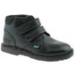 Boys Infants Kickers Adlar Twin Black Leather Boots 1-14171
