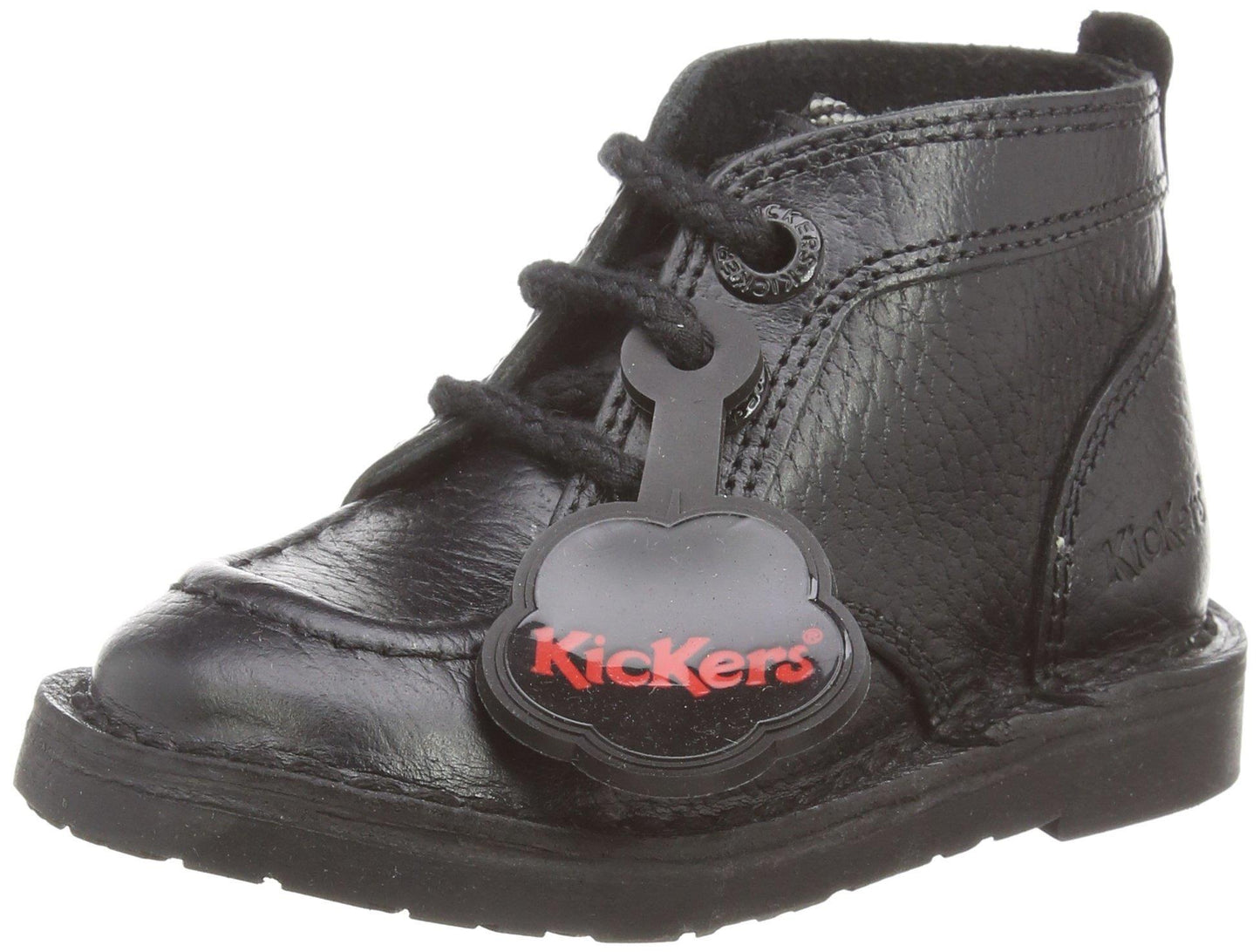 Boys Kids Kickers Adlar Legendry Black Leather Lace Up School Shoes 1-13411